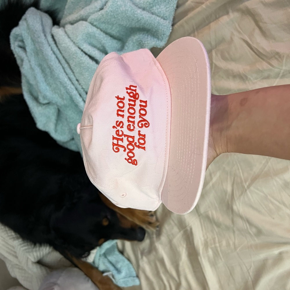 UO Pink Cap with Red Embroidery